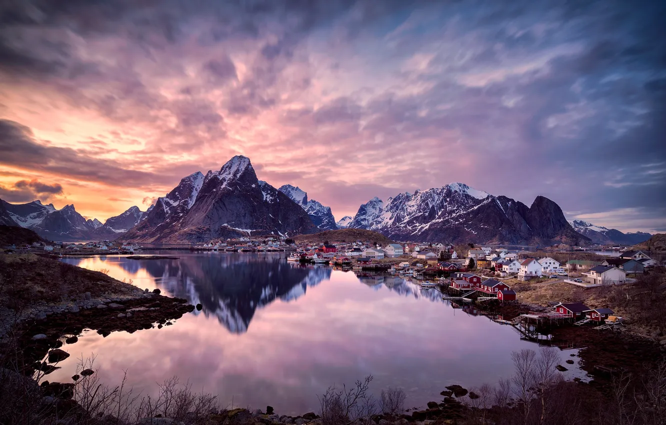 Photo wallpaper sky, photography, landscape, nature, sunset, mountains, clouds, lake