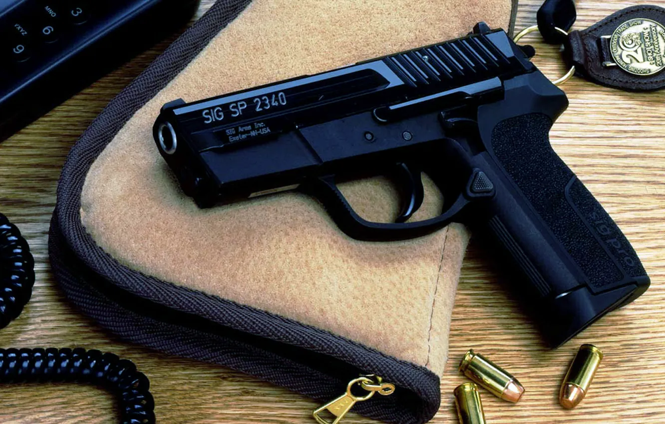 Photo wallpaper cartridges, PRO, SIG-Sauer, SP 2340, semi-automatic pistol