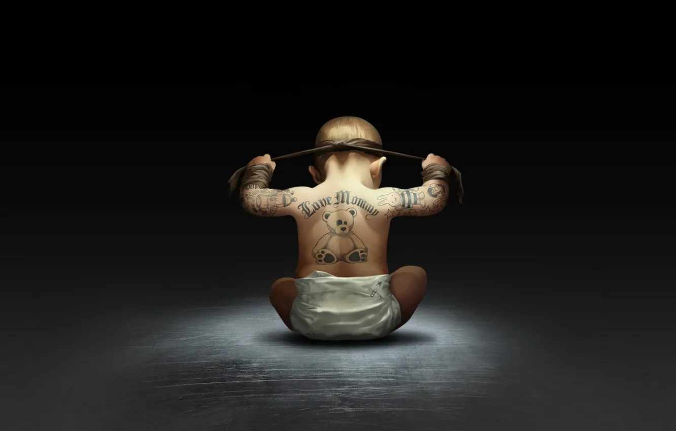 Photo wallpaper baby, experienced