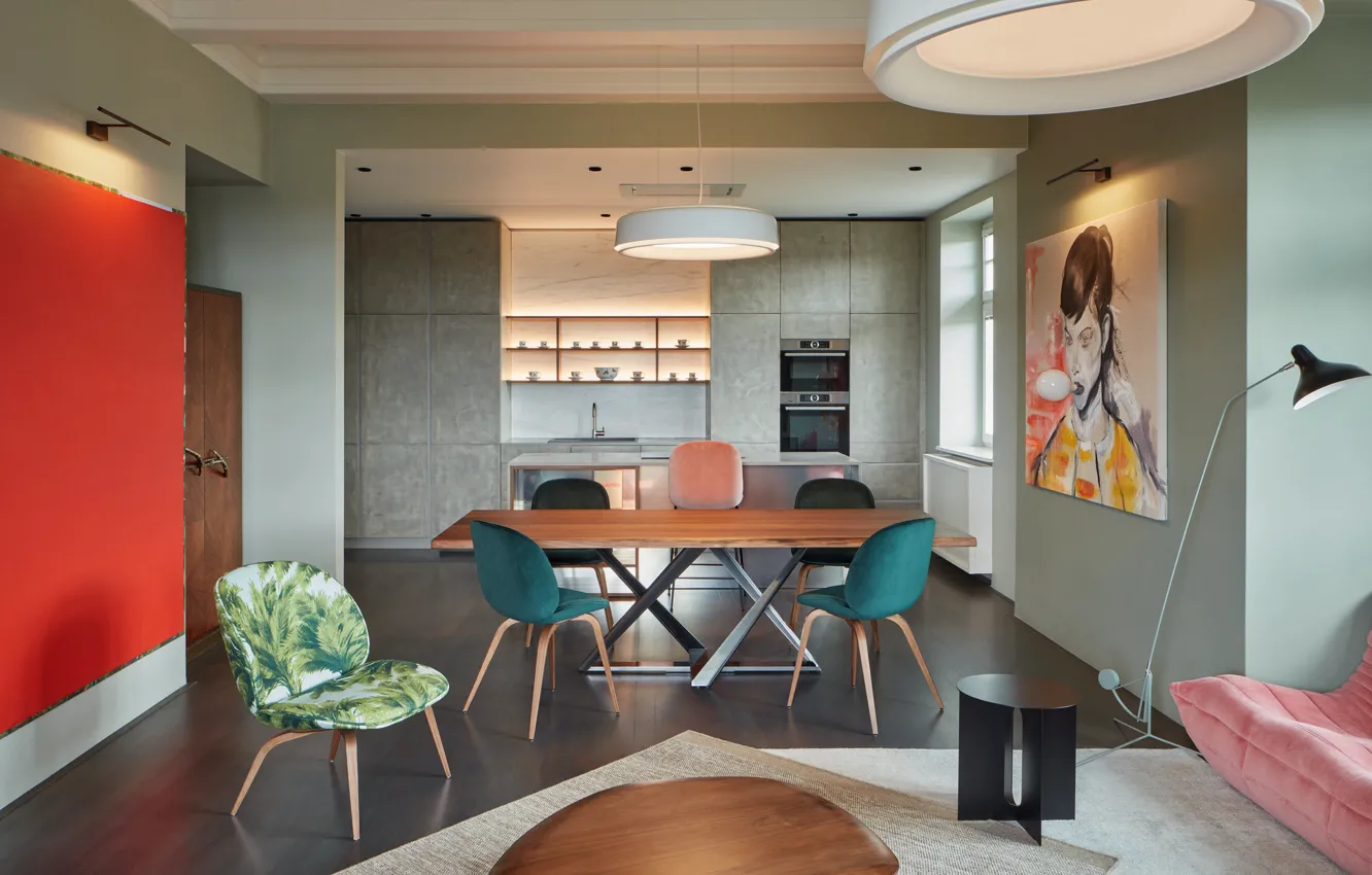 Photo wallpaper interior, kitchen, living room, dining room, Praha, Vineyards, Formafatal, BoysPlayNice