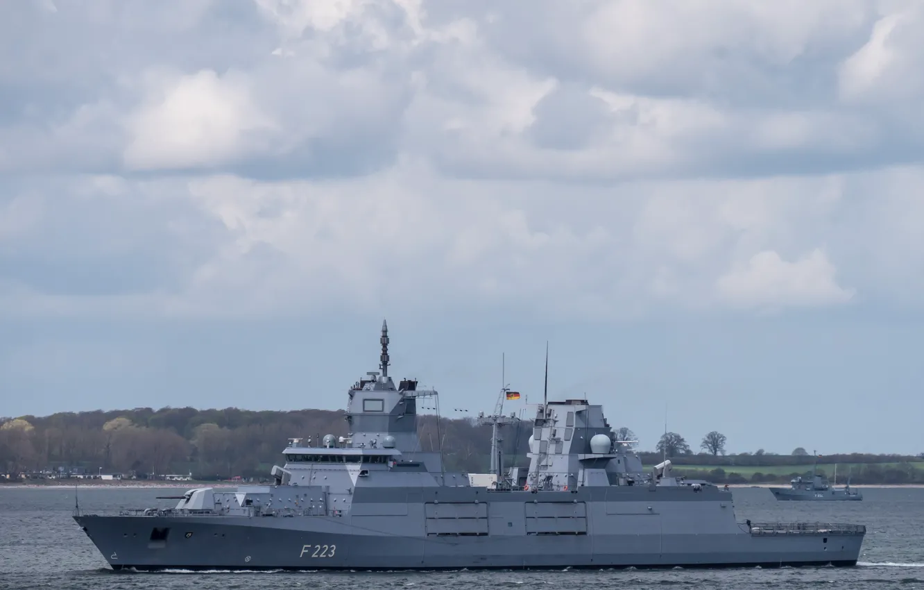 Photo wallpaper frigate, FGS, North Rhine-Westphalia