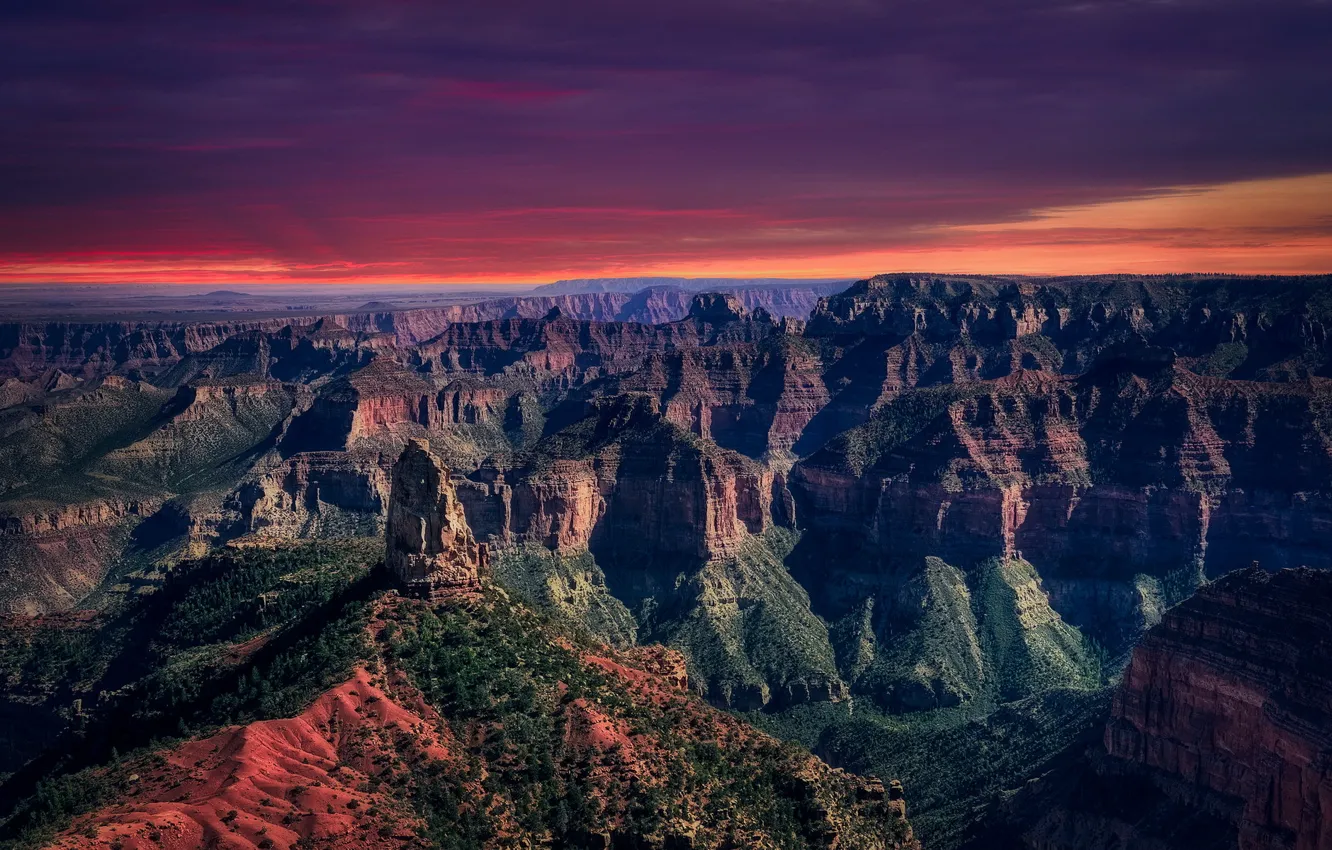 Photo wallpaper USA, Landscape, Arizona, Sunset, Grand Canyon, Imperial Point