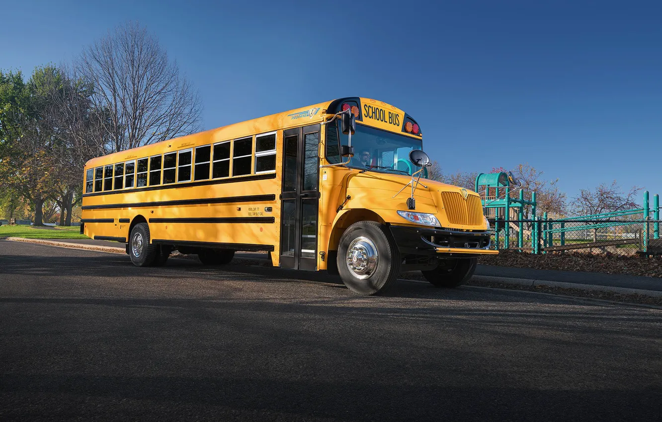 Photo wallpaper USA, school bus, IC BUS