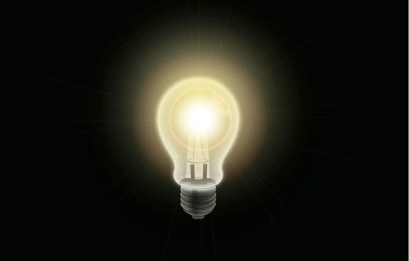 Photo wallpaper light bulb, light, background, electric