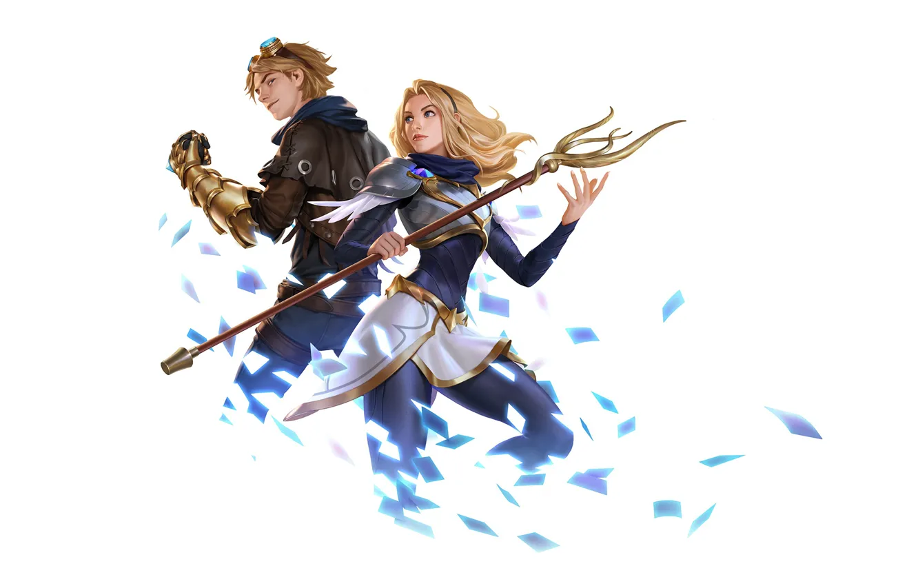 Photo wallpaper girl, weapons, guy, Lux, ezreal, Legends of Runeterra
