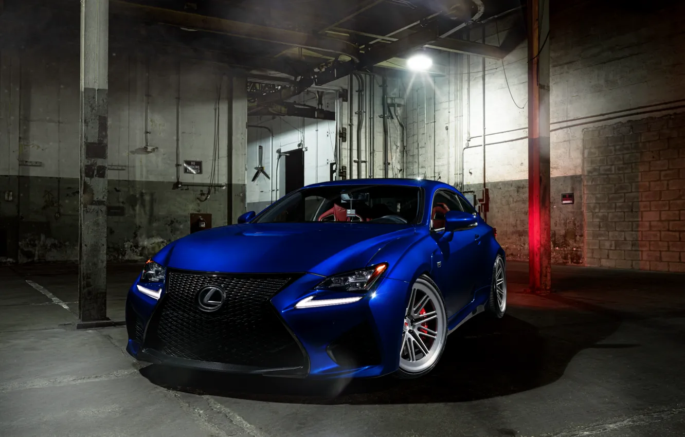 Photo wallpaper Lexus, Light, Blue, Front, Vossen, Wheels, RCF, Corors