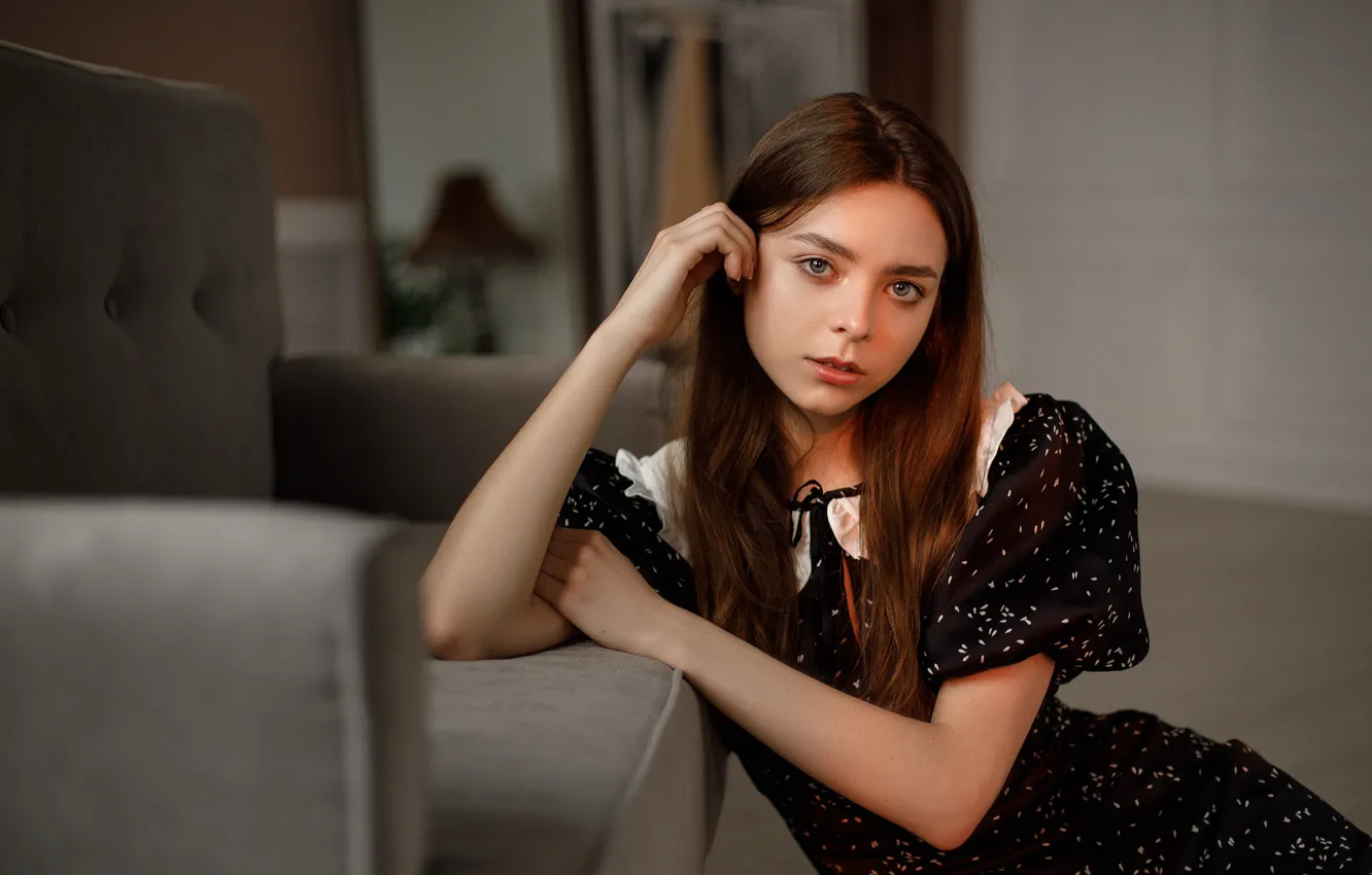 Photo wallpaper look, girl, face, pose, portrait, hands, Catherine, Vitaly Zybin