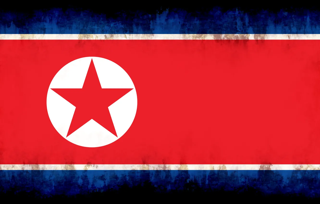 Photo wallpaper flag, burn, north corea