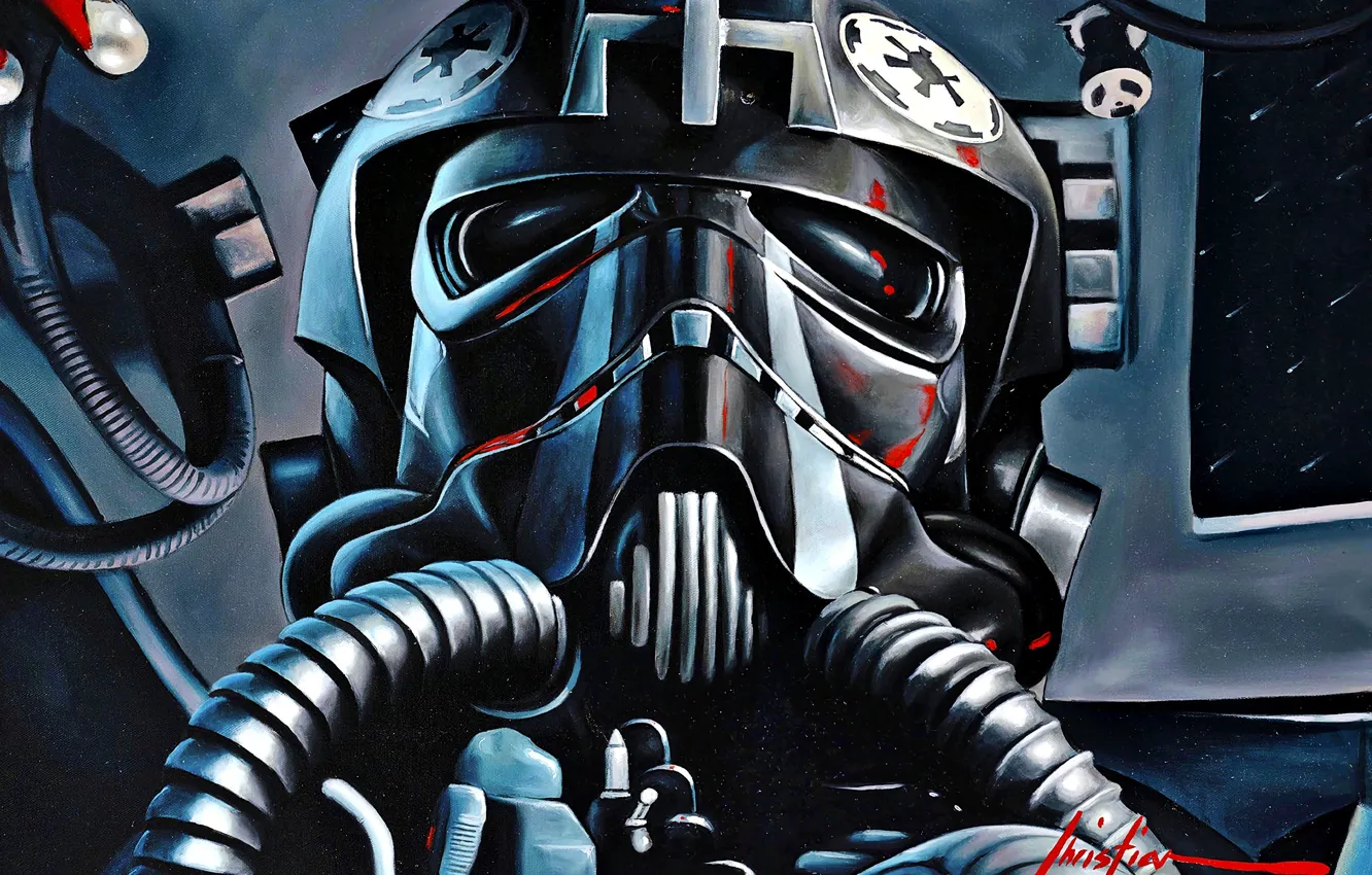 Photo wallpaper Star Wars, art, pilot, TIE Fighter, Galactic Empire