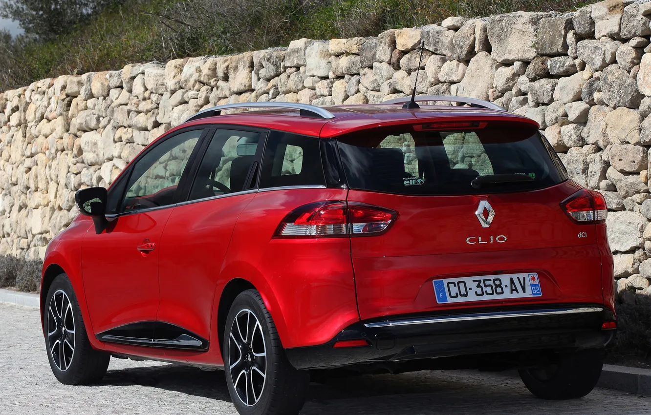 Photo wallpaper auto, red, Renault, back, Renault, Clio Estate