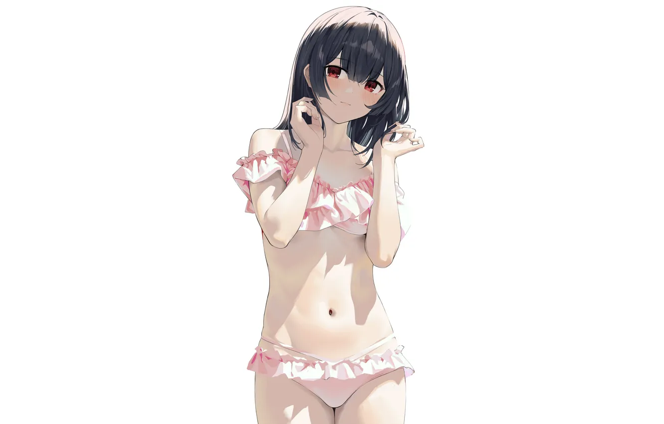 Photo wallpaper girl, sexy, cleavage, long hair, boobs, sexy girl, anime, beautiful