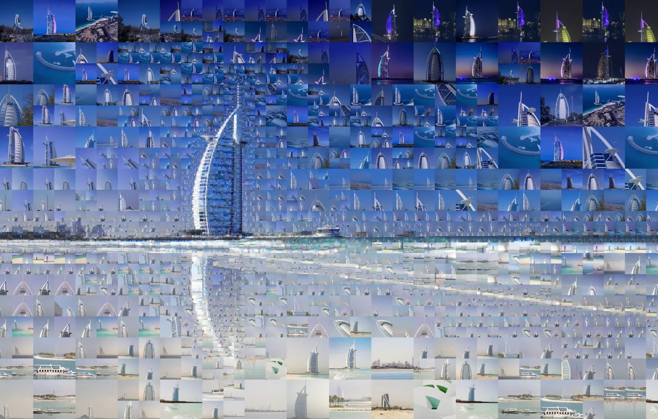 Photo wallpaper collage, Dubai, UAE, Burj-al-Arab