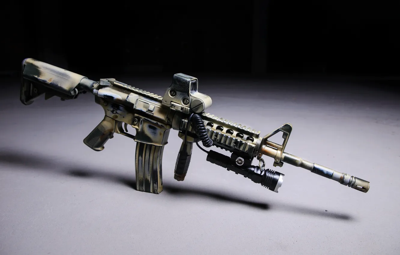 Photo wallpaper M16, assault rifle, led