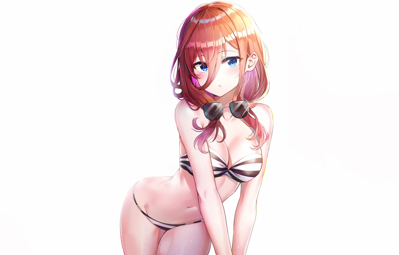 Photo wallpaper girl, sexy, cleavage, long hair, boobs, sexy girl, anime, blue eyes