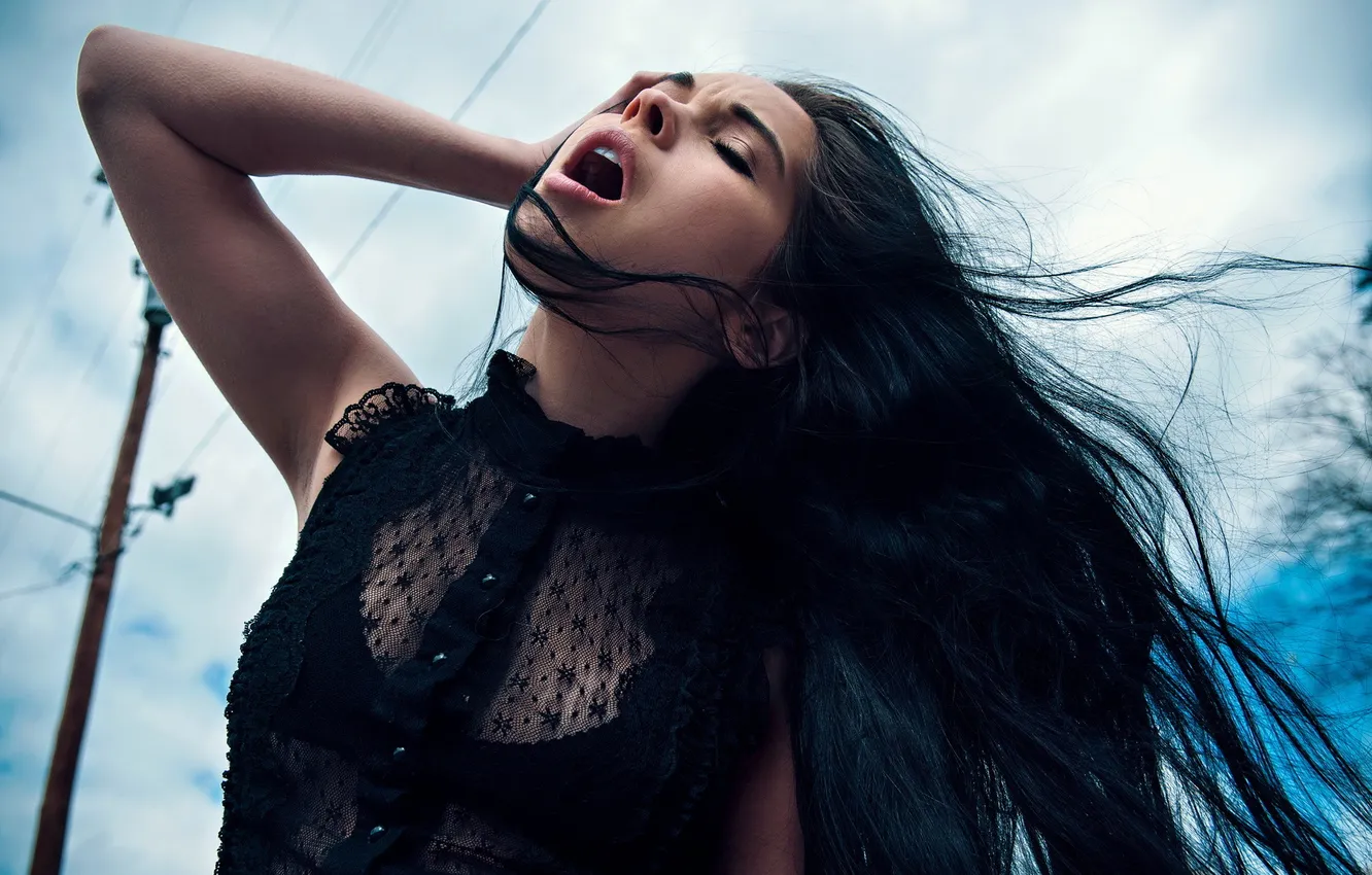 Photo wallpaper girl, emotions, mood