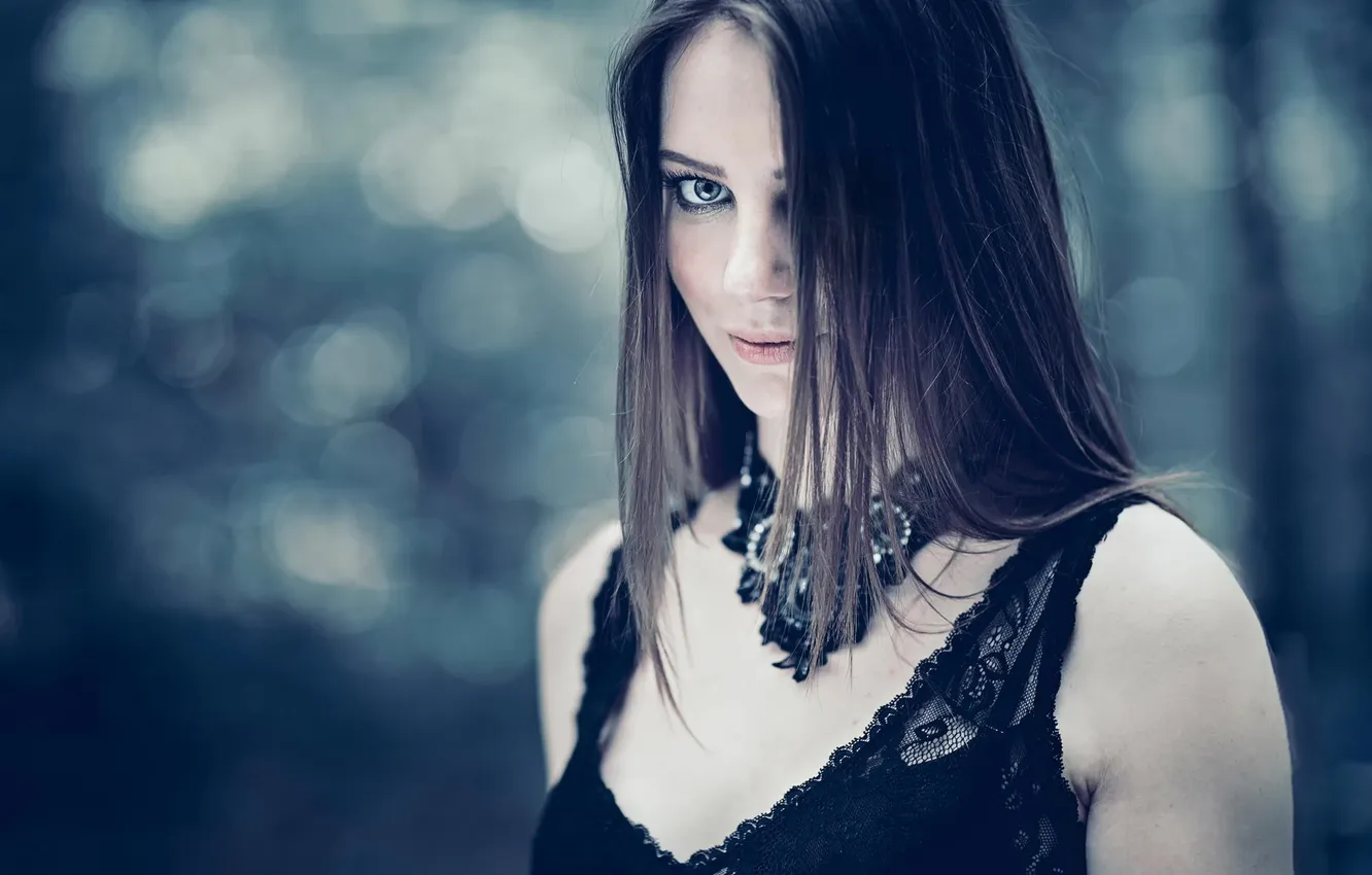 Photo wallpaper look, glare, portrait, bokeh