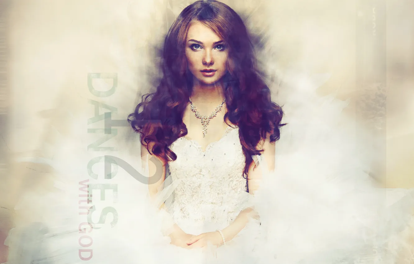 Photo wallpaper girl, hair, dress, art