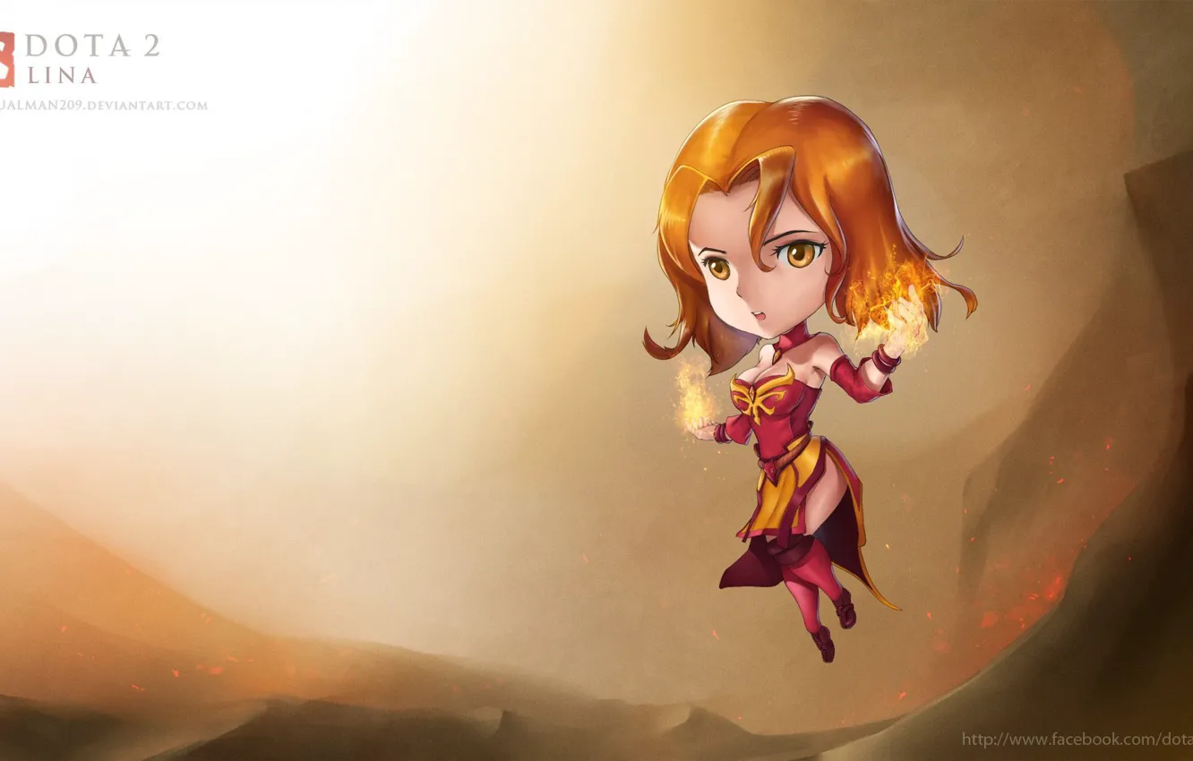 Photo wallpaper chibi, dota 2, Lina, virtualman209