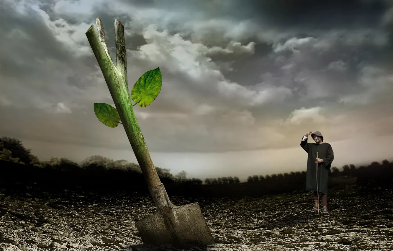 Photo wallpaper life, Rostock, shovel