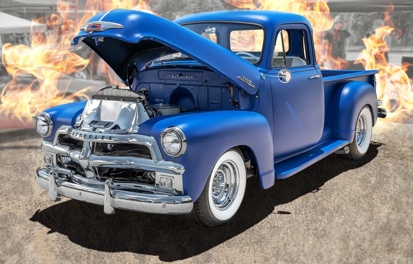 Photo wallpaper machine, Chevrolet, pickup, the front