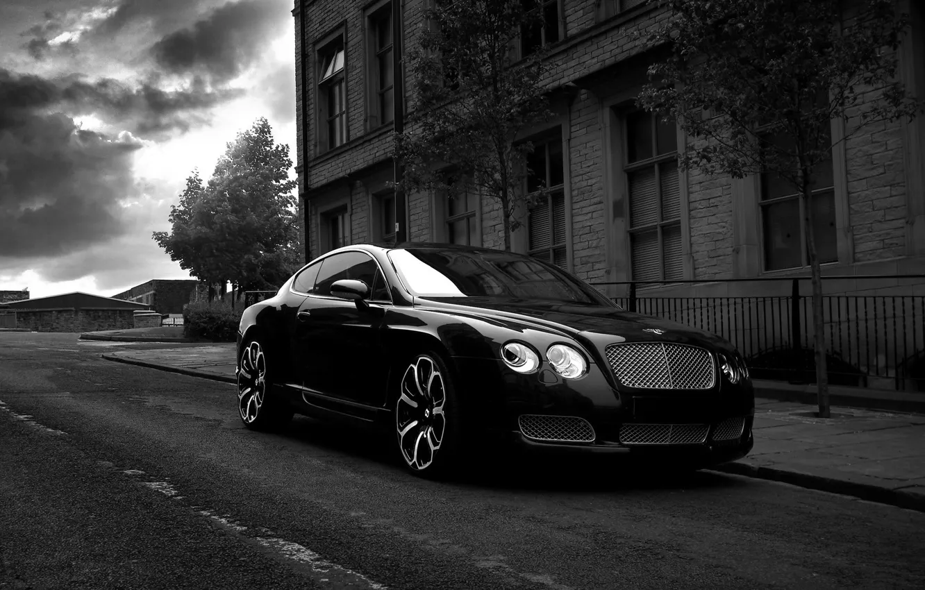 Photo wallpaper Bentley, Project Kahn, Black, GTS Black Edition, Gray & White