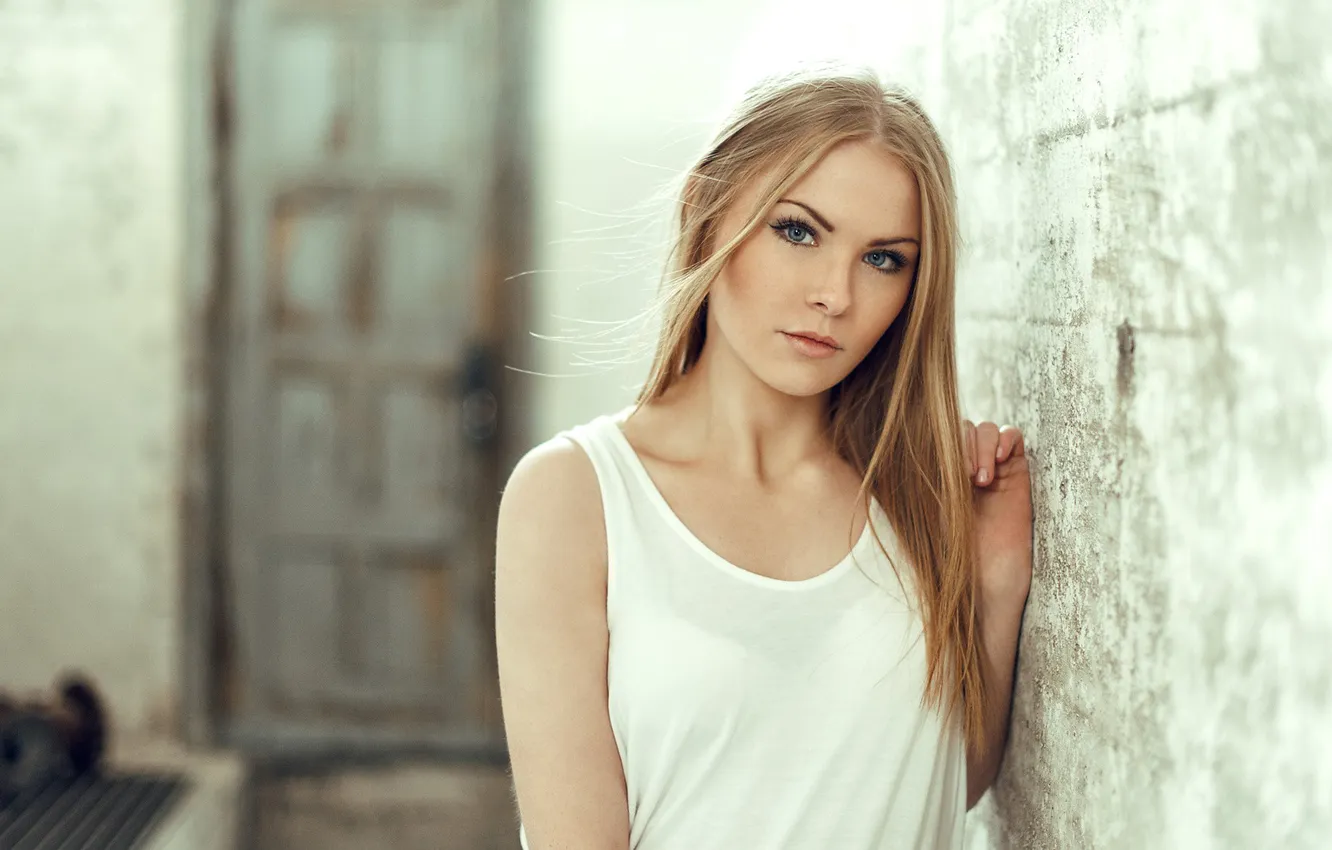Photo wallpaper look, pose, model, portrait, makeup, hairstyle, blonde, is