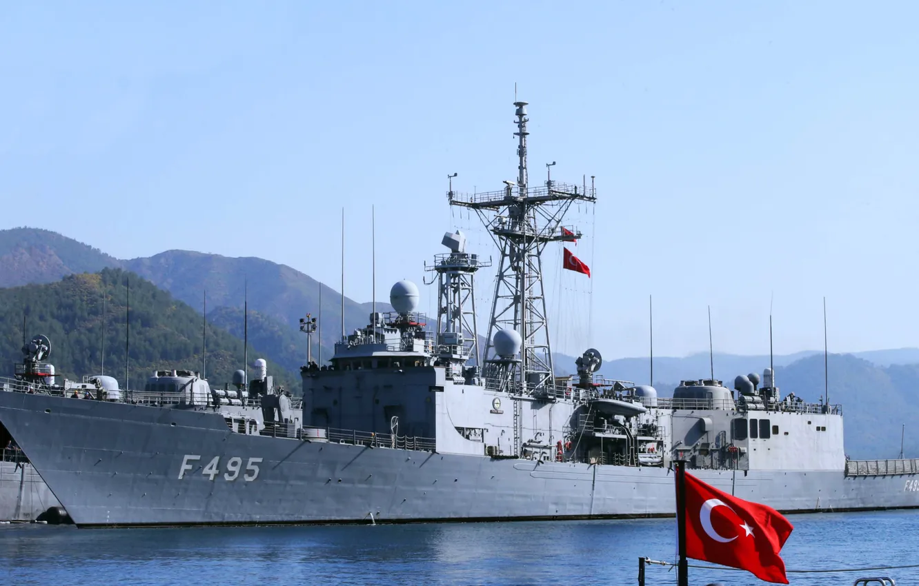 Photo wallpaper Turkey, frigate, TCG Gediz