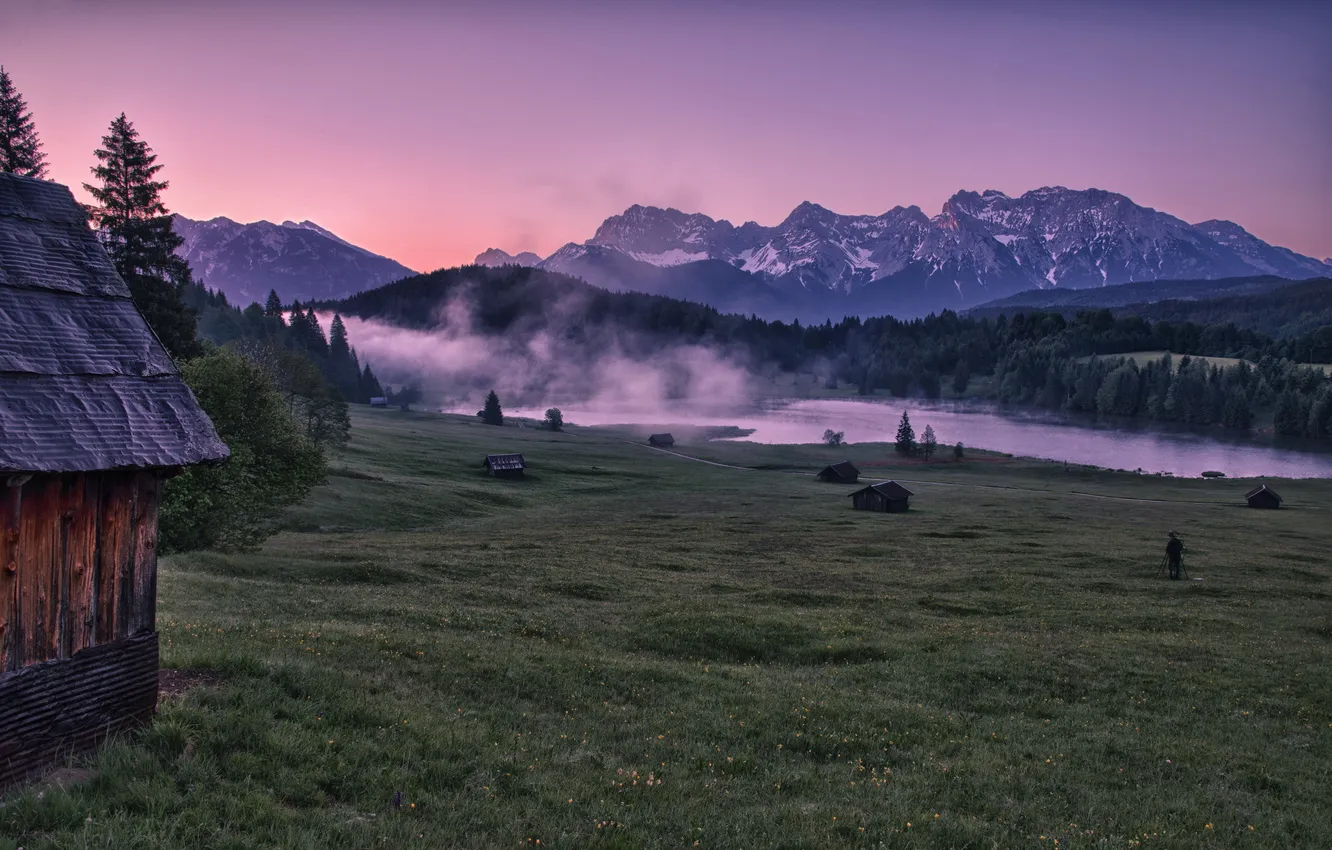 Photo wallpaper landscape, mountains, nature, home, valley