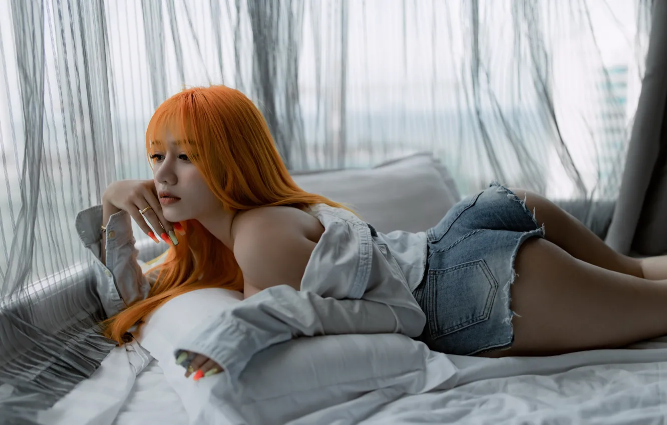 Photo wallpaper girl, pose, Asian