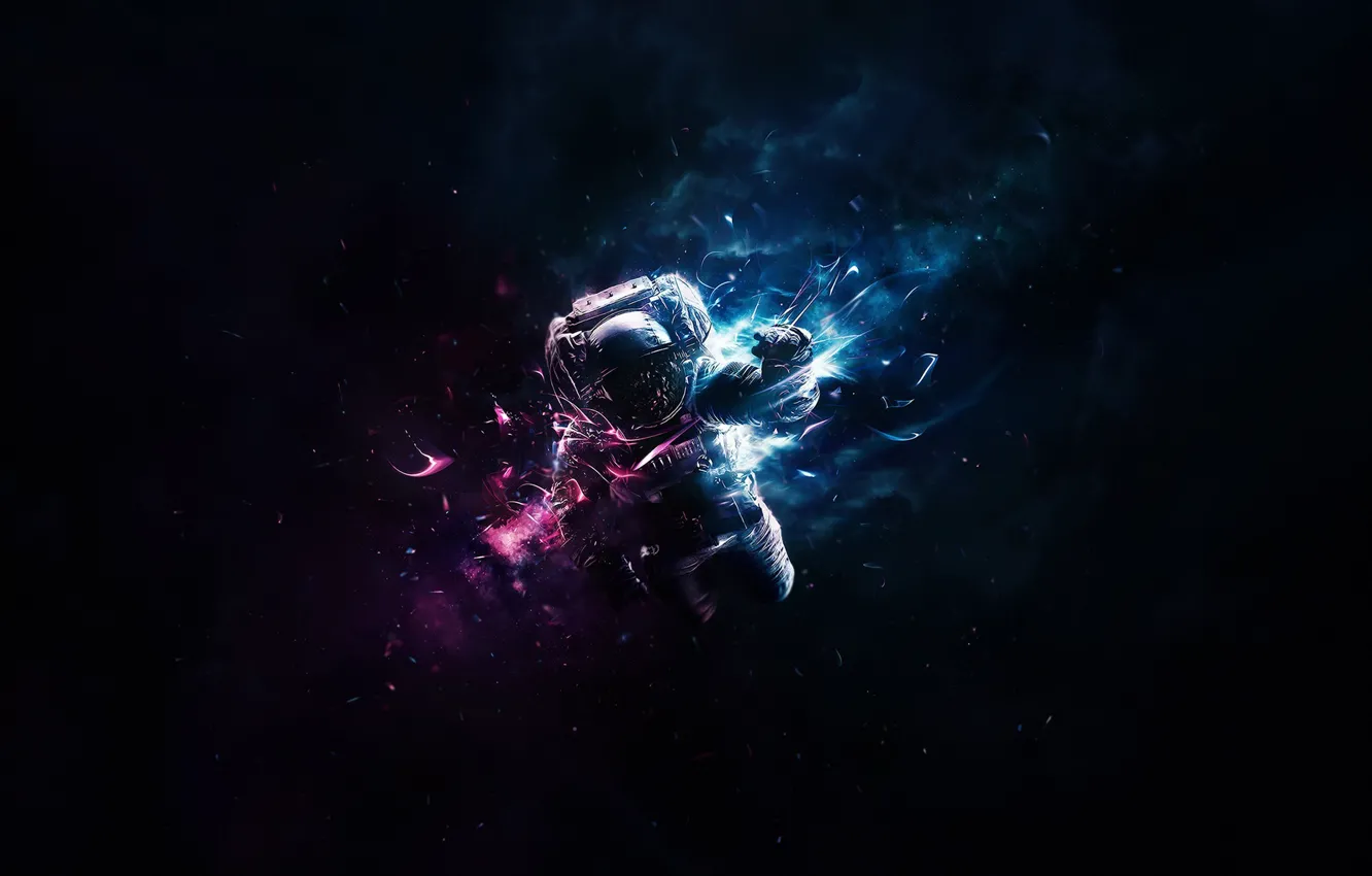 Photo wallpaper space, astronaut, open