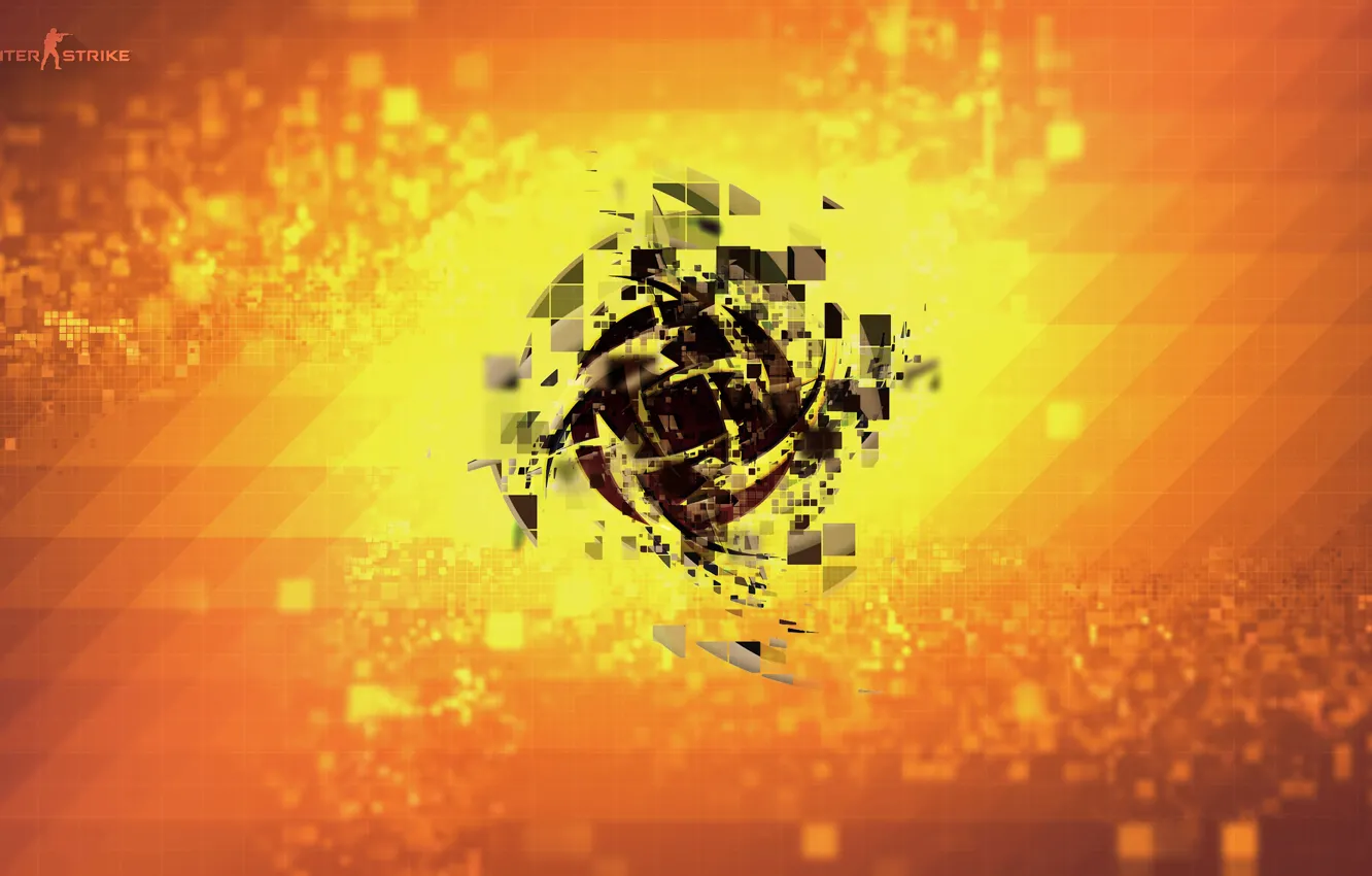 Photo wallpaper logo, orange, counter-strike, pixels, global offensive, csgo, nip, cs go