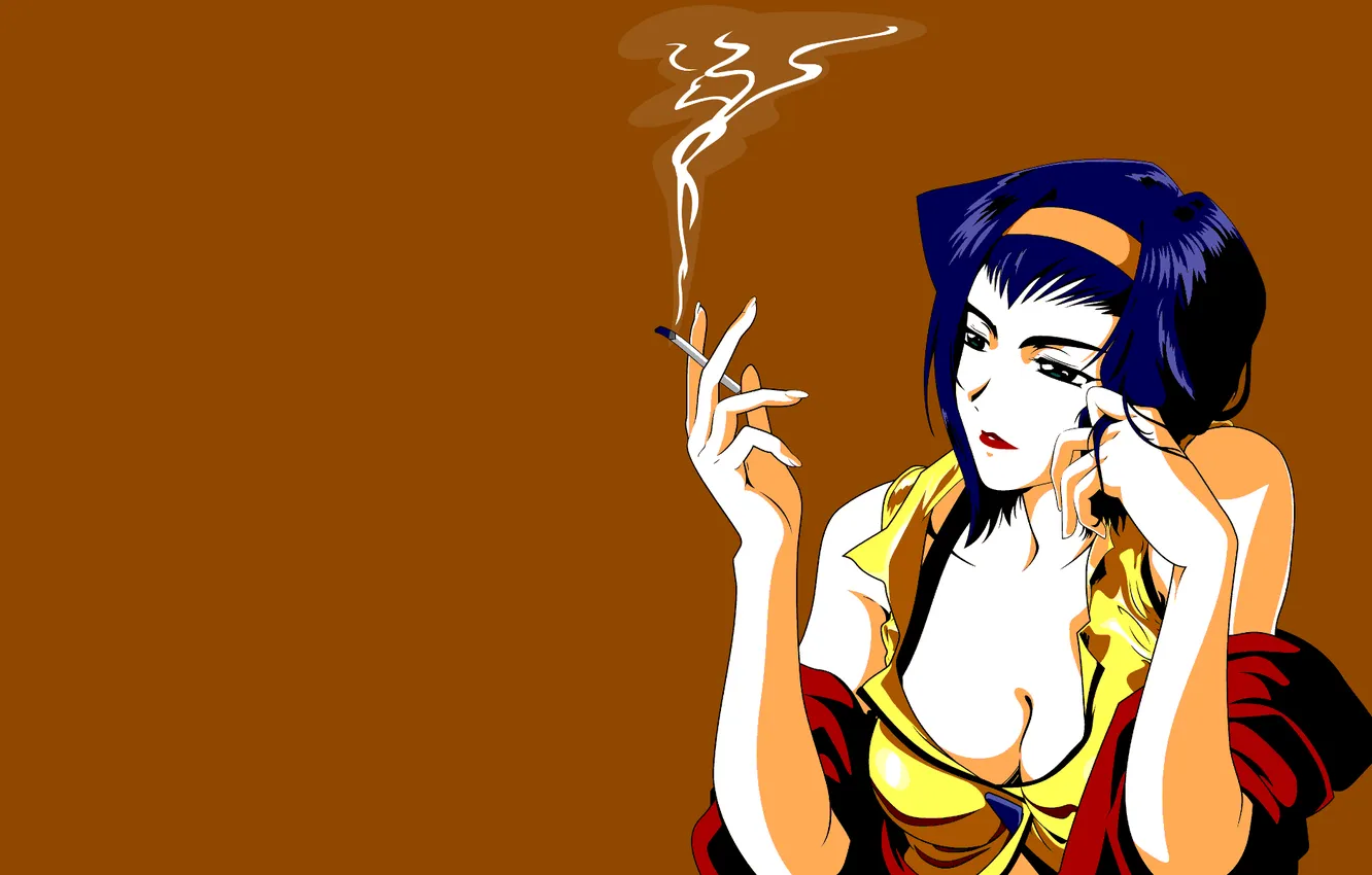 Photo wallpaper smoking, cowboy bebop, Faye Valentine, anime girls