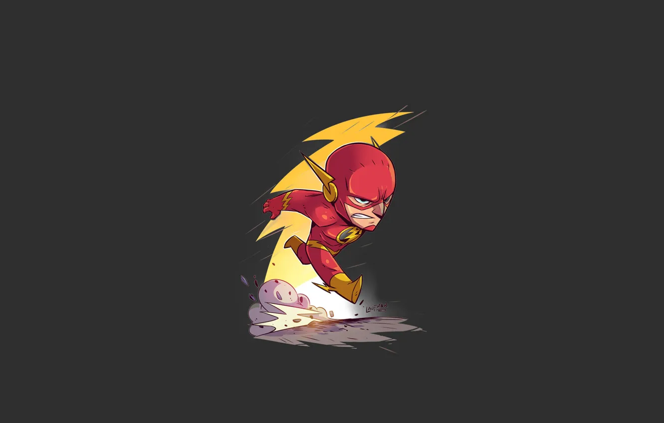 Photo wallpaper red, logo, yellow, dust, speed, hero, DC Comics, fast