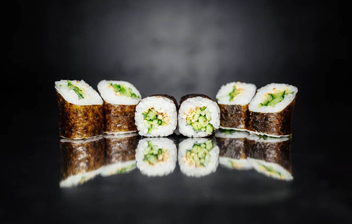 Photo wallpaper Japan, sushi, sushi, seafood, roll, rolls, Food