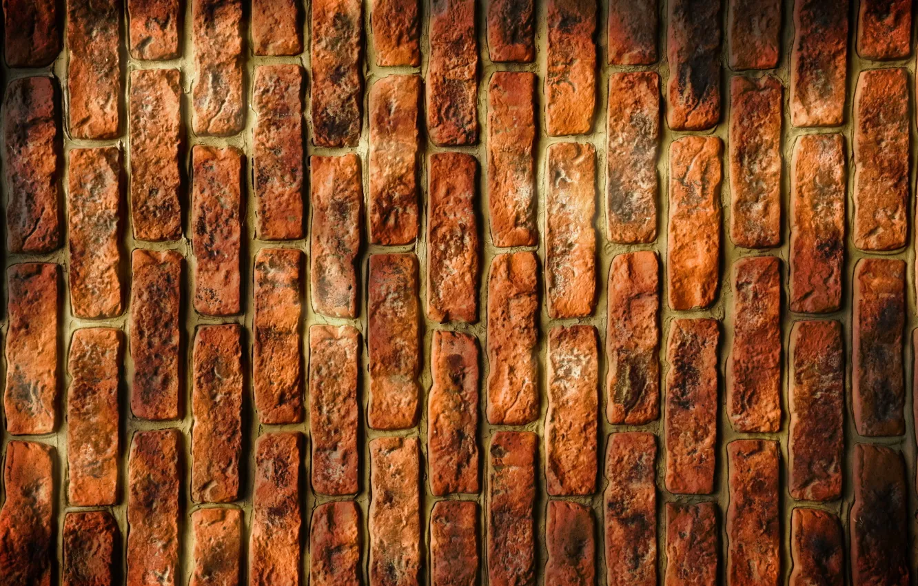 Photo wallpaper orange, background, brick, texture, vertical