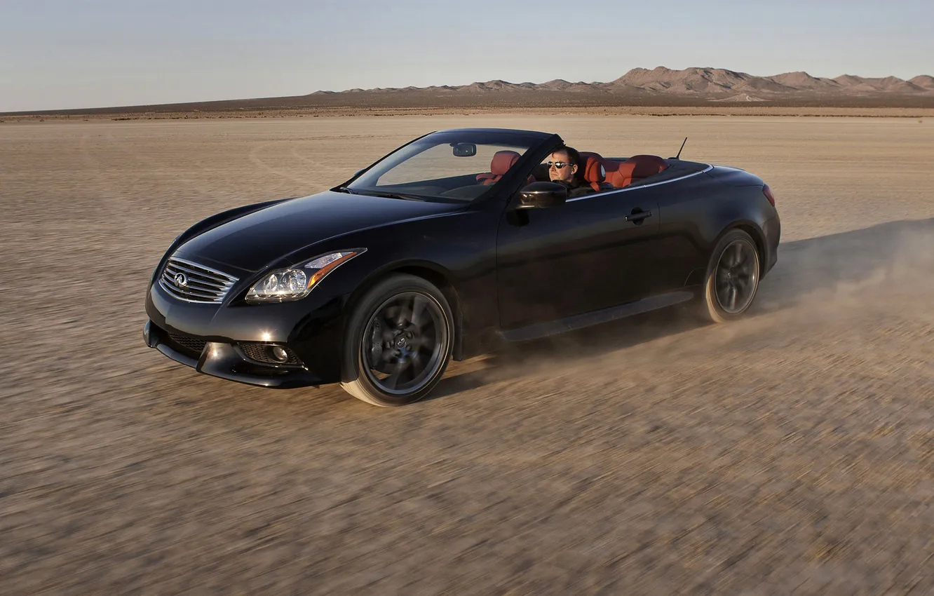 Photo wallpaper the sky, landscape, mountains, coupe, Infiniti, convertible, G37