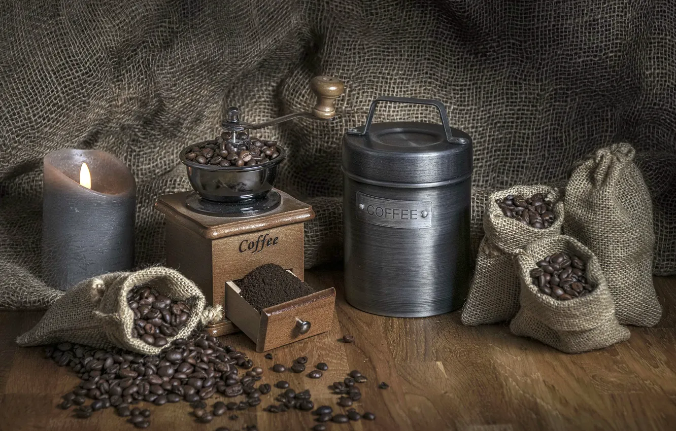 Photo wallpaper coffee, coffee grinder, Coffee delivery