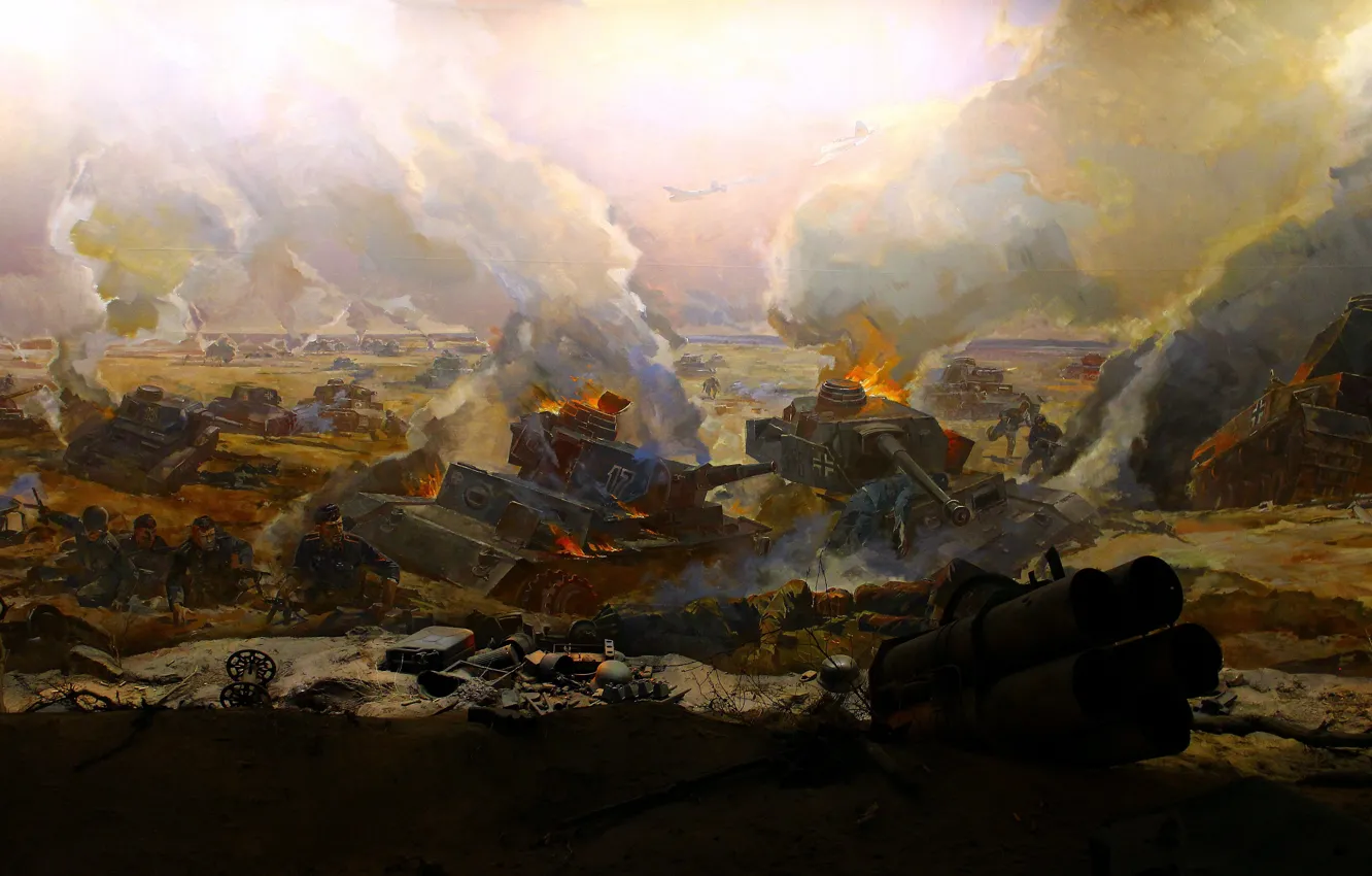 Photo wallpaper war, attack, picture, soldiers, tank, the Germans, fragment, the Nazis