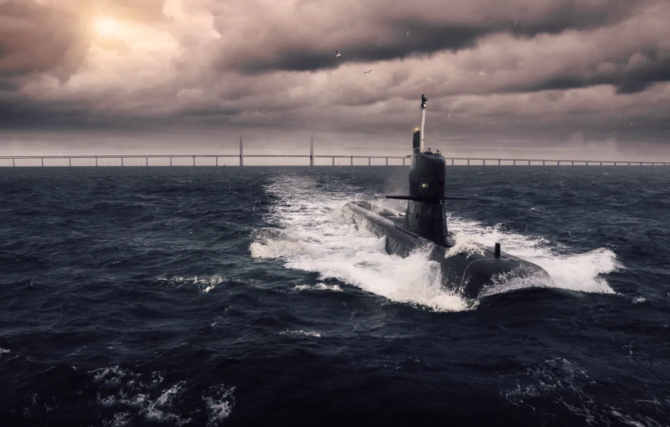 Photo wallpaper boat, underwater, diesel, Swedish Navy