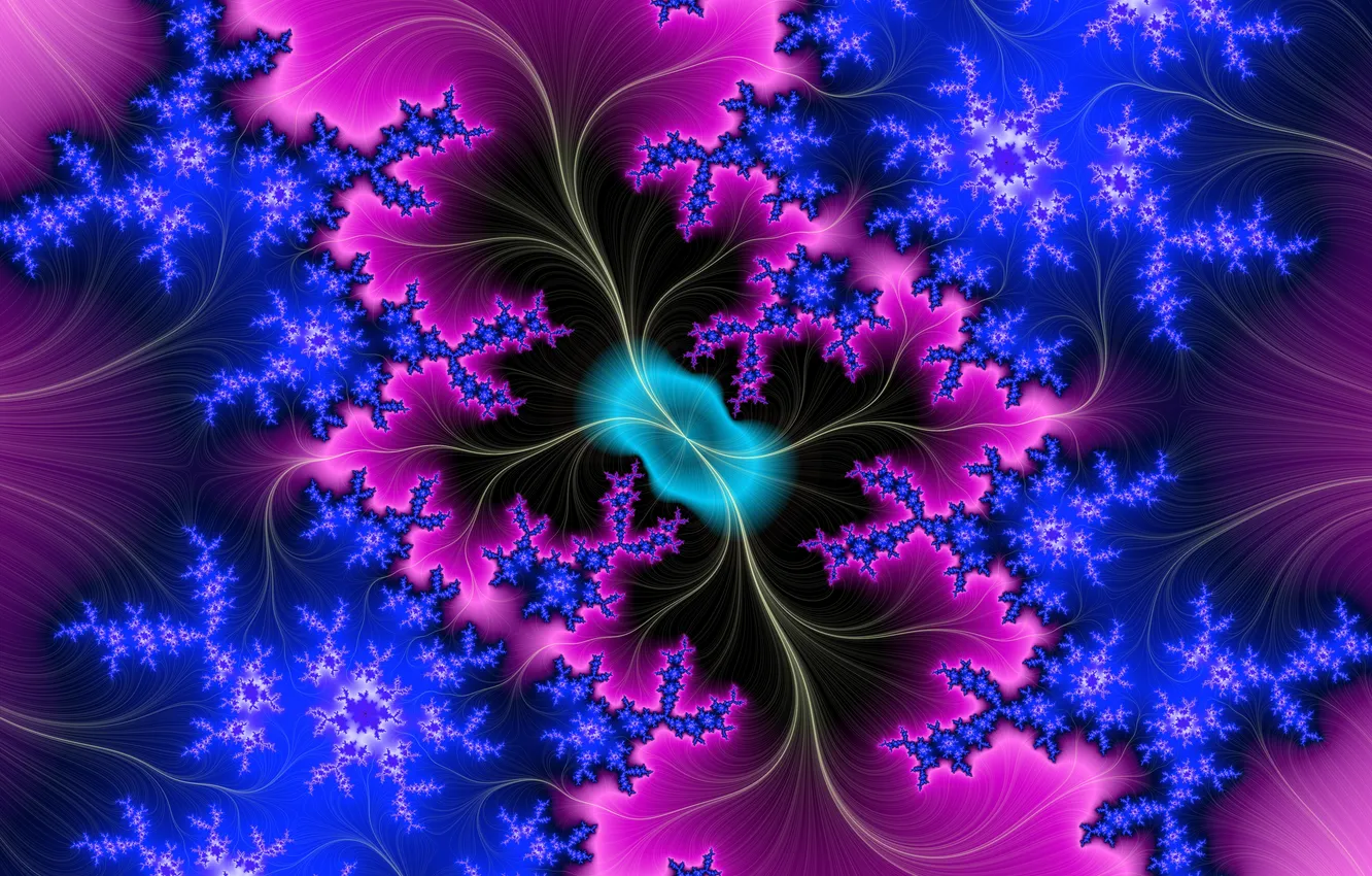 Photo wallpaper purple, blue, abstraction, pattern, fractals, crystals, fractal, ornament