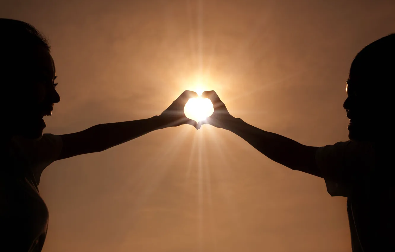 Photo wallpaper girl, the sun, love, joy, happiness, smile, background, Wallpaper