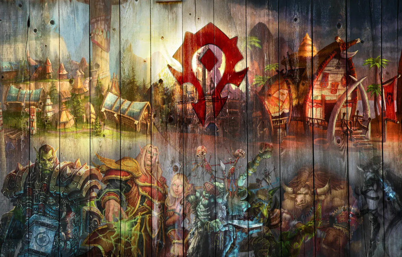 Photo wallpaper coat of arms, undead, Goblin, Orc, warcraft, wow, Horde, world of warcraft