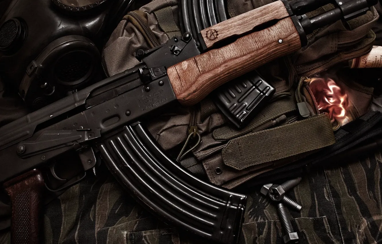 Photo wallpaper weapons, machine, deadly, AK-47