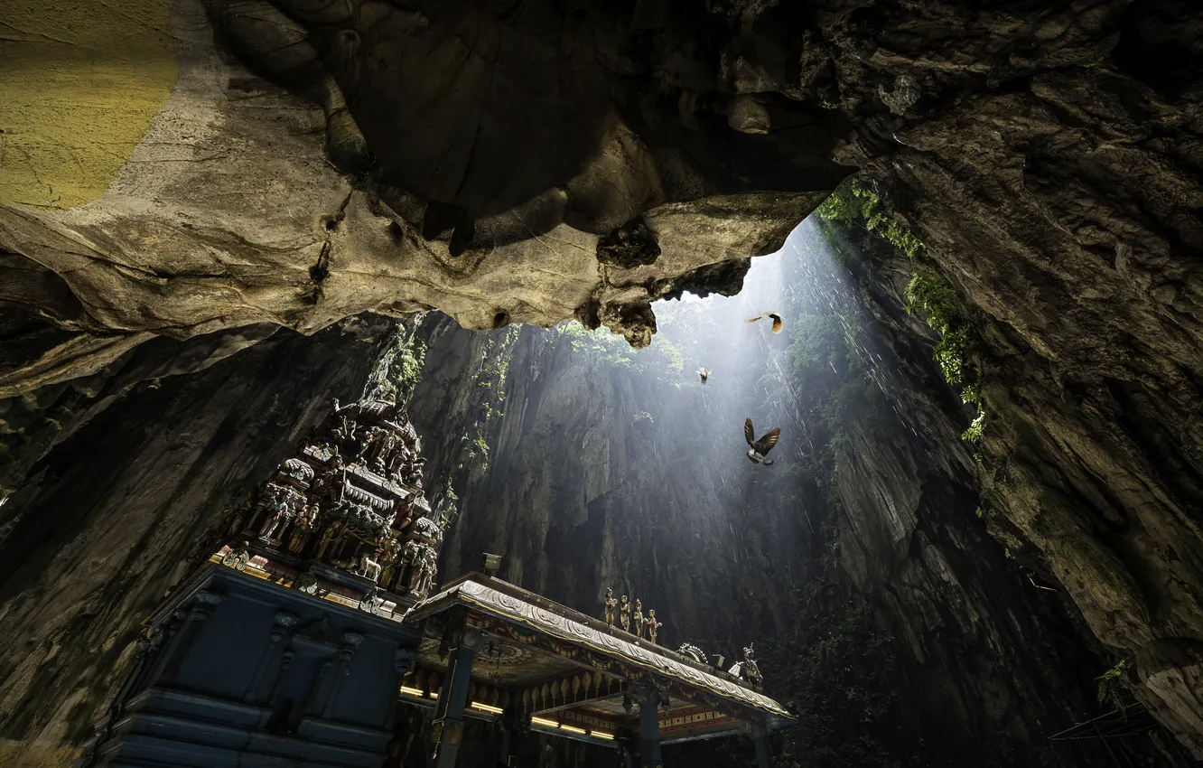 Photo wallpaper stone, birds, stones, Kuala Lumpur, Malaysia, Selangor, Gombak, murugan temple