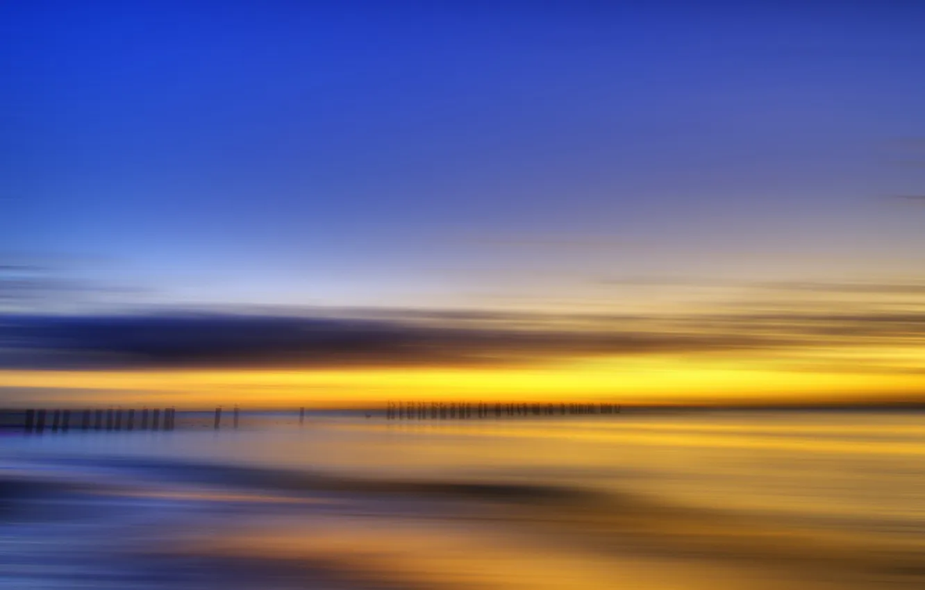 Photo wallpaper sea, the sky, landscape, sunset, style