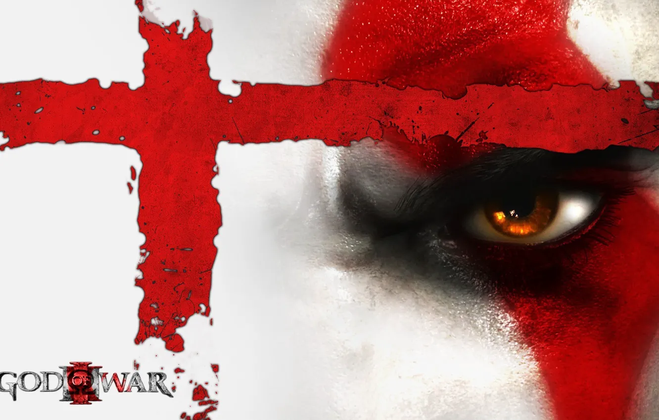 Photo wallpaper red, demigod, Kratos, God of War, general, man, face, captain