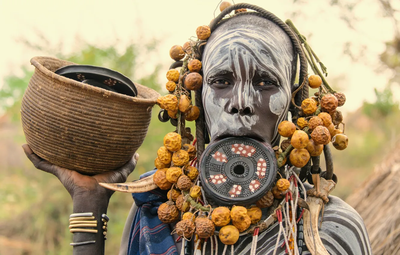 Photo wallpaper girl, portrait, Ethiopia
