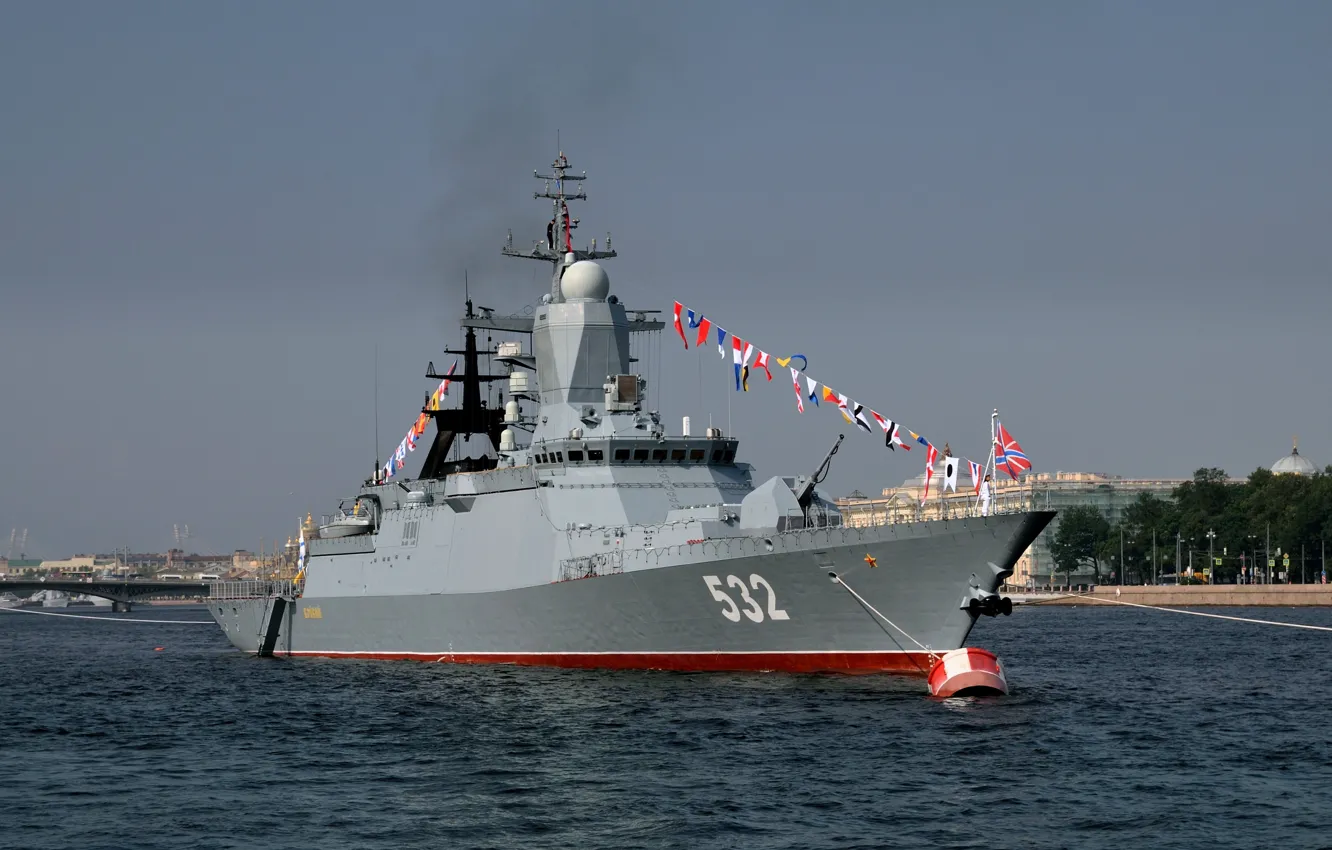 Photo wallpaper Saint Petersburg, parade, Corvette, patrol ship, The Baltic Fleet, &ampquot;Brisk&ampquot;