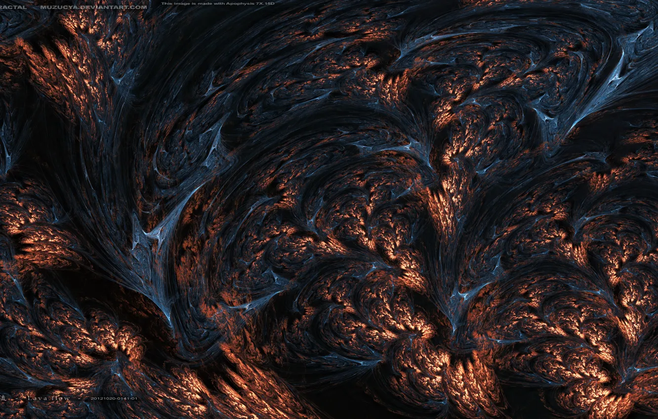 Photo wallpaper rocks, lava, fractal, lava flow