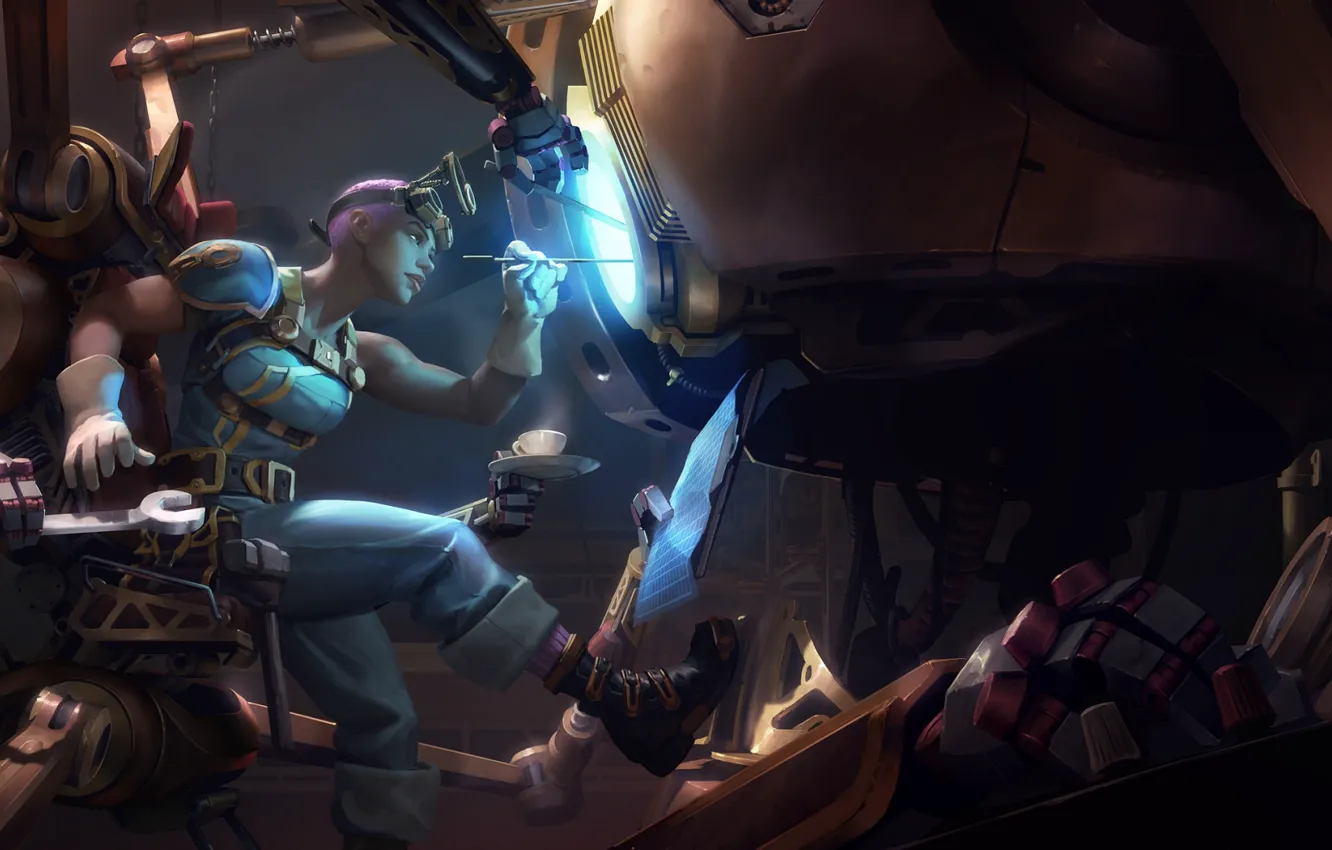 Photo wallpaper girl, robot, technique, Legends of Runeterra
